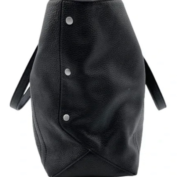 PERLINA Black Pebbled Leather Studded Tote Bag  (OS) - Picture 4 of 9